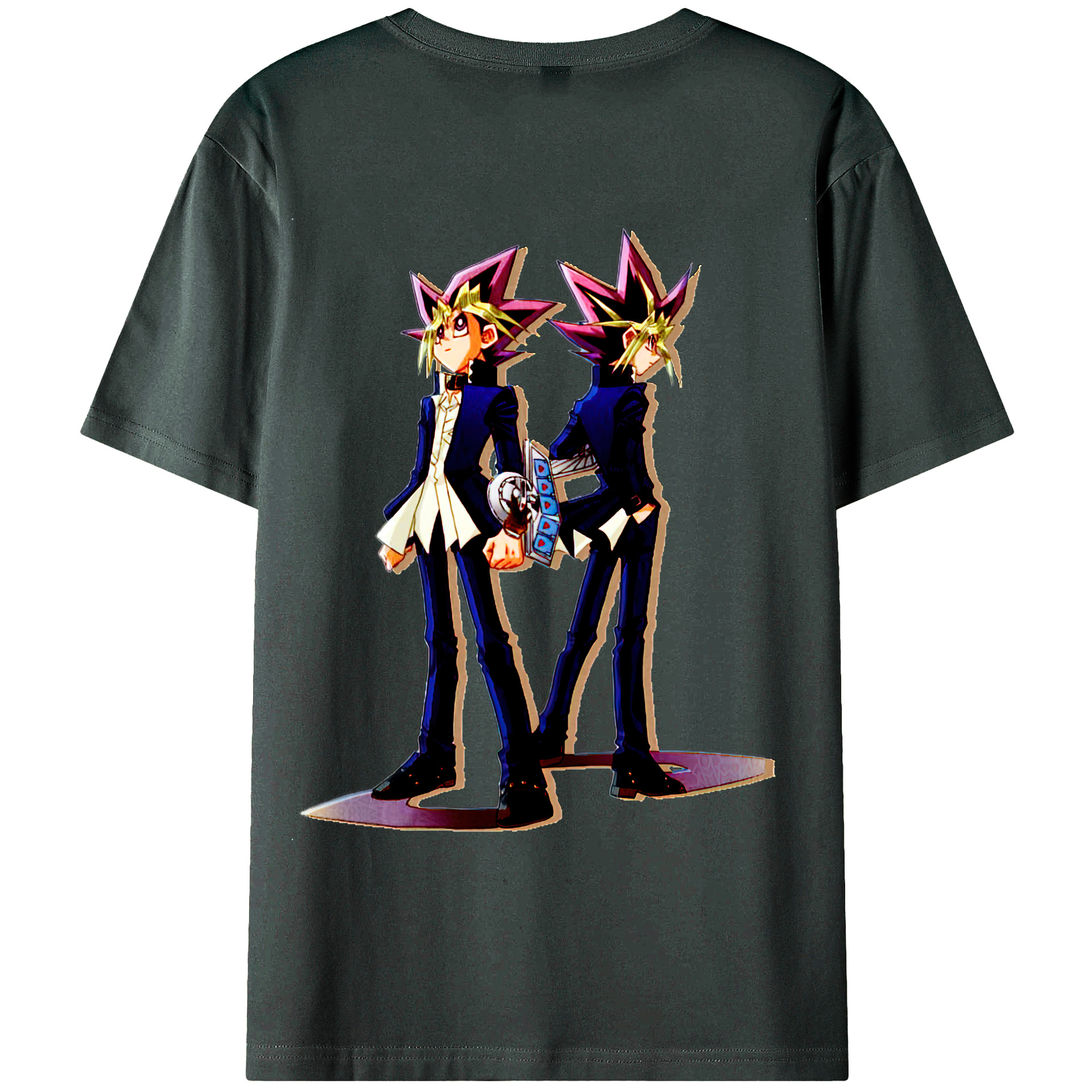 （画像用） 遊☆戯☆王 Yu-Gi-Oh! 綿100％ メンズ半袖Tシャツ（バックプリント） 通気性